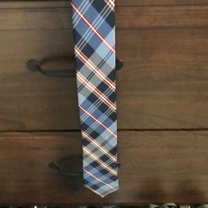 Blue plaid necktie